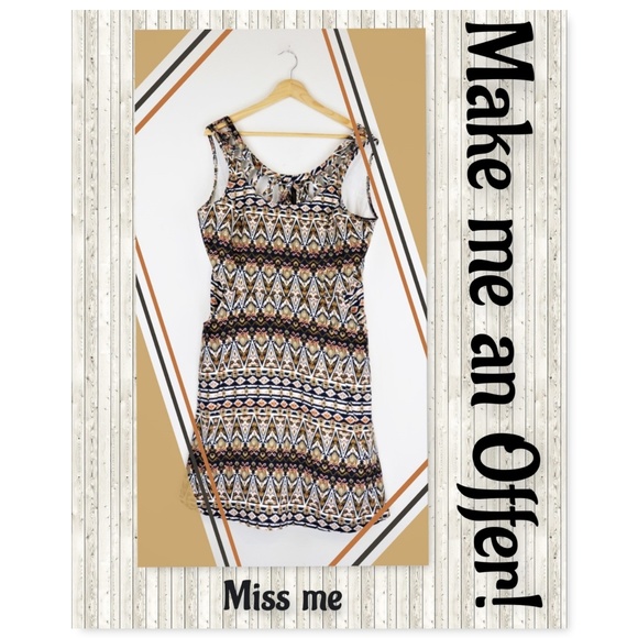 Miss Me Dresses & Skirts - Miss Me Sleeveless Dress Tribal Pattern Size L